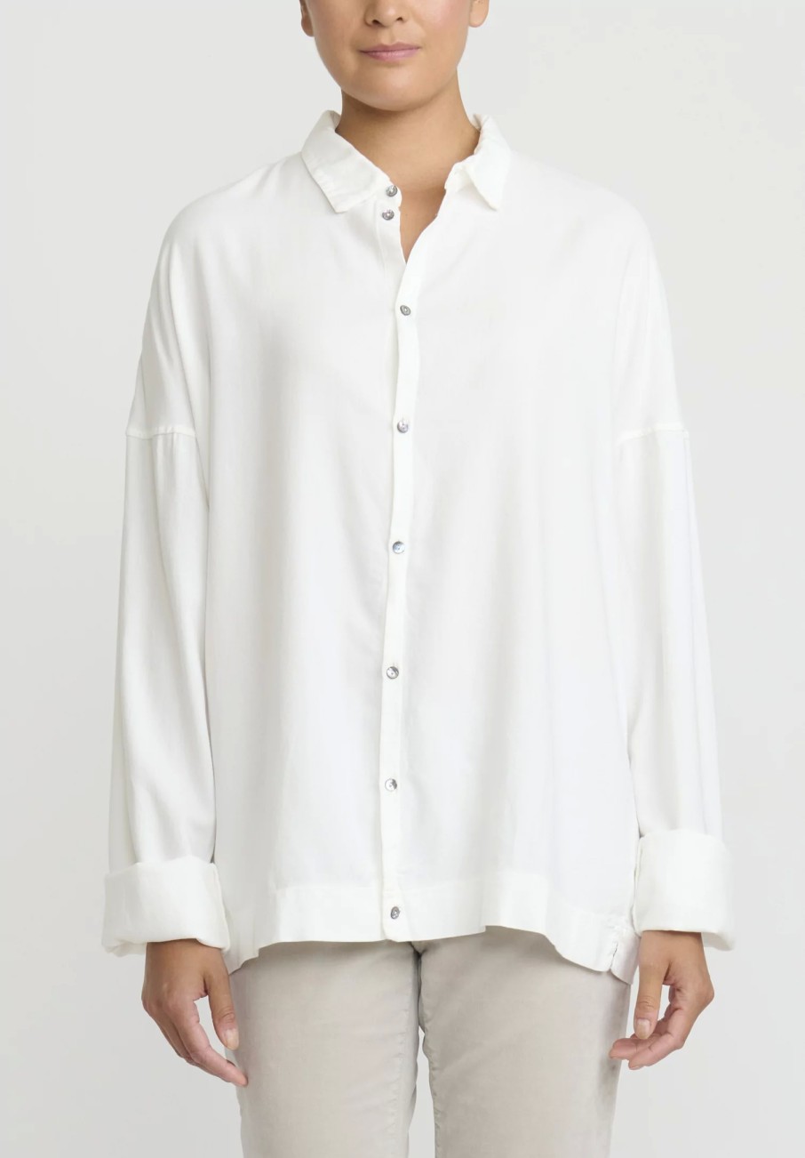 Album di Famiglia Shirts & Blouses | Uni Collar Shirt In Milk White