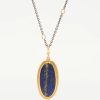 Lika Behar Pendants | 22K, Lapis Rough/Smooth Reversible Large ''Rocky'' Pendant