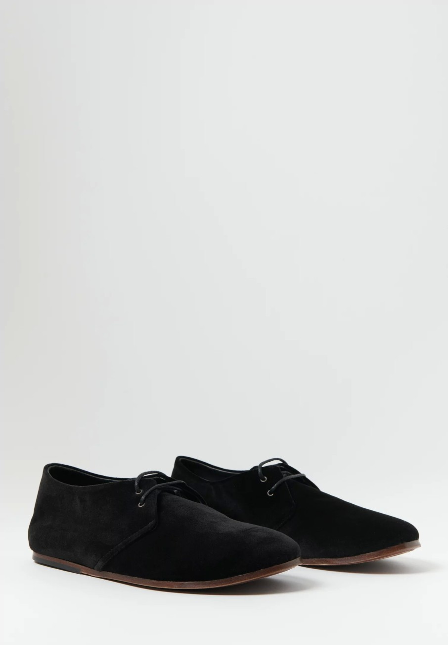 Album di Famiglia Shoes | Velvet Lace-Up Shoes In Black