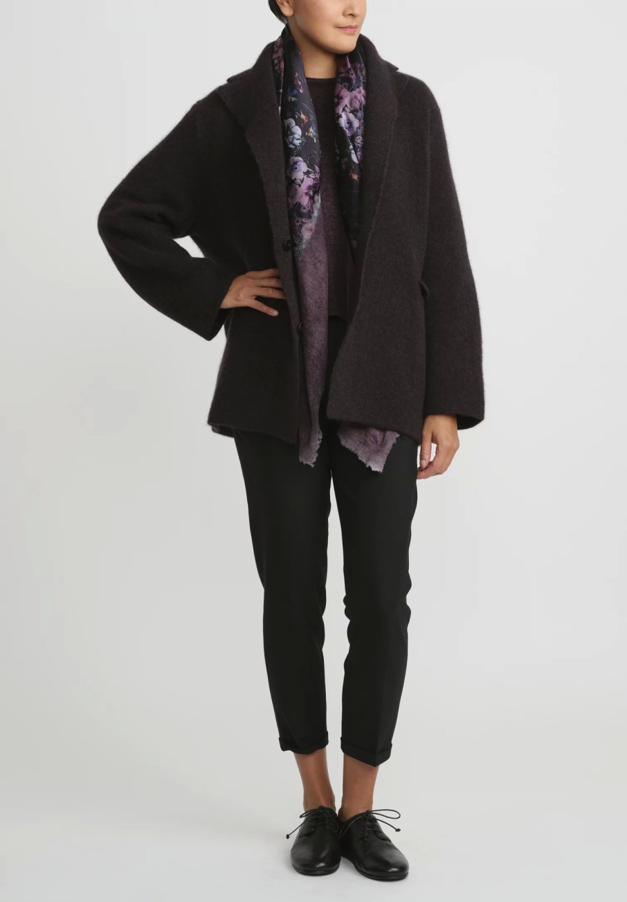 Boboutic Jackets | Cashmere & Silk Knit Jacket In Ebano Brown