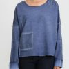 Umit Unal Tops | French Terry Cotton Top In Indigo Blue