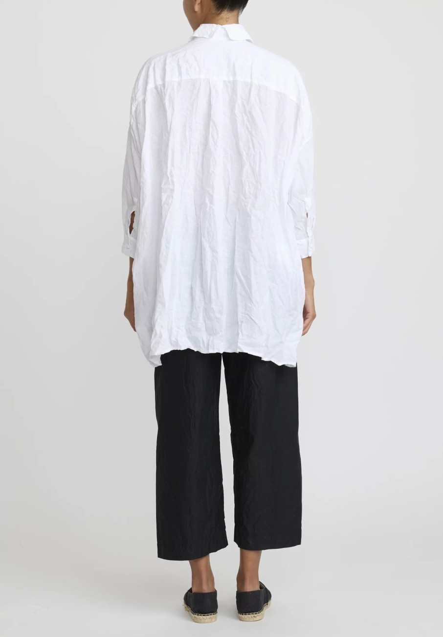 Daniela Gregis Shirts & Blouses | Washed Linen Camicia More Rosella Shirt In Bianco White