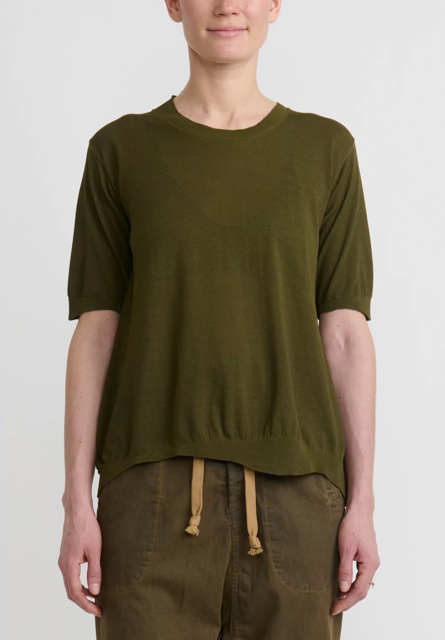 Uma Wang Tops | Cotton T-Shirt In Army Green