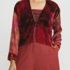 Gilda Midani Jackets | Pattern Dyed Velvet Gilet Jacket In Mars Red