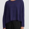 Rundholz Dip Knitwear | Wool And Raccoon Hair Cropped Sweater In Purple Grape