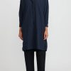 Daniela Gregis Dresses | Washed Cotton Camicia Uomo Larga Media Lavata Dress In Dark Blue