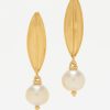 Prounis Earrings | 22K, Laurel South Sea Pearl Drop Earring