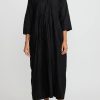 Daniela Gregis Dresses | Washed Cotton Abito Operaio Note Lavato Dress In Nero Black