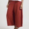 Gilda Midani Pants | Solid Linen And Silk Egg Pants In Fire Brick