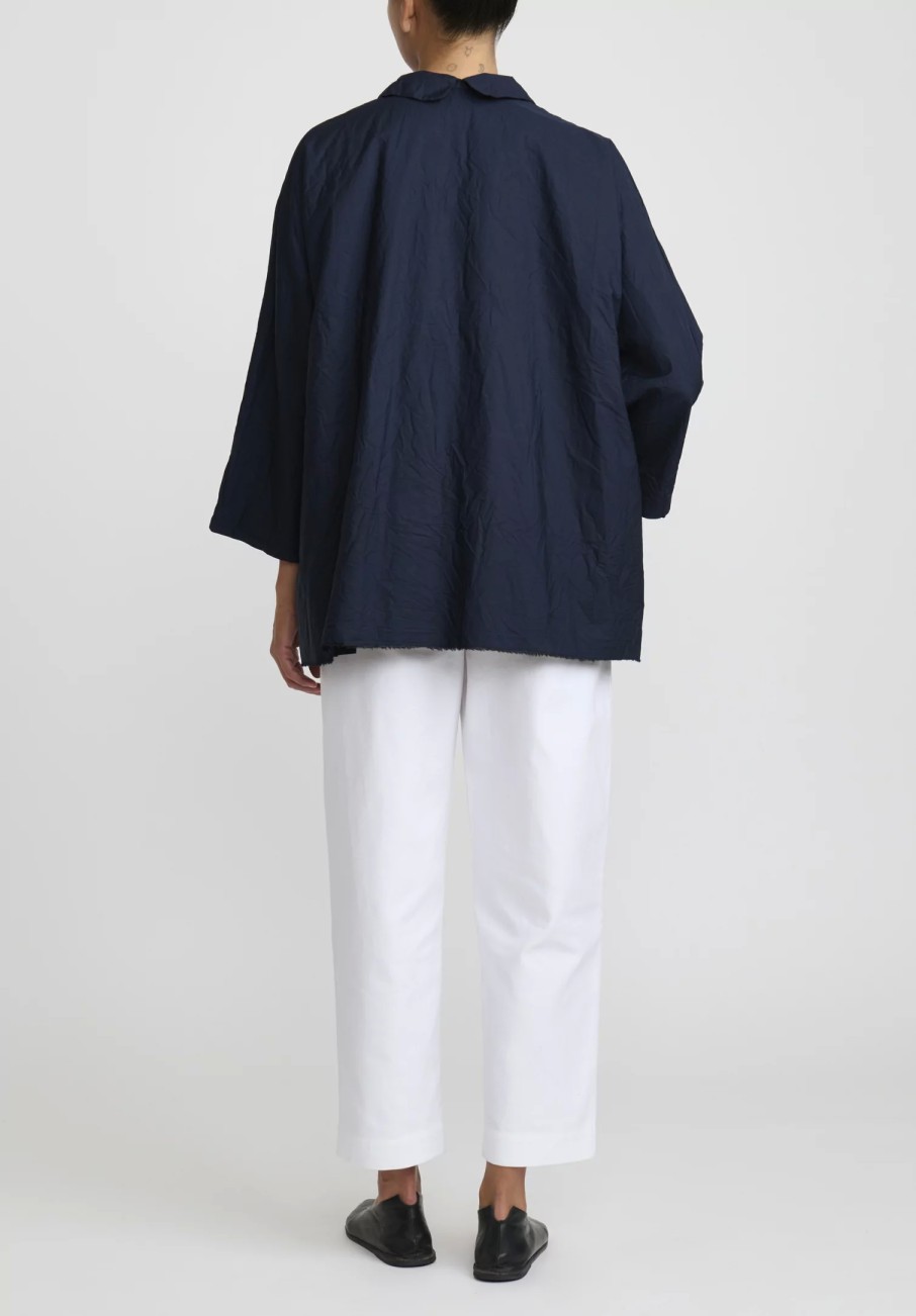 Daniela Gregis Jackets | Washed Cotton Luglio Rosella Jacket In Navy Blue