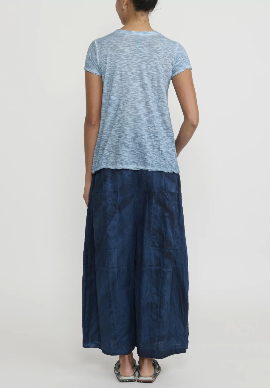 Gilda Midani Tops | Solid Dyed Short Sleeve Monoprix Tee In Cloud Blue