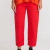 Daniela Gregis Pants | Washed Cotton Sigaretta Elastico Pants In Rosso Red