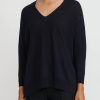 Antonelli Knitwear | Linen & Cotton Gates V-Neck Sweater In Black