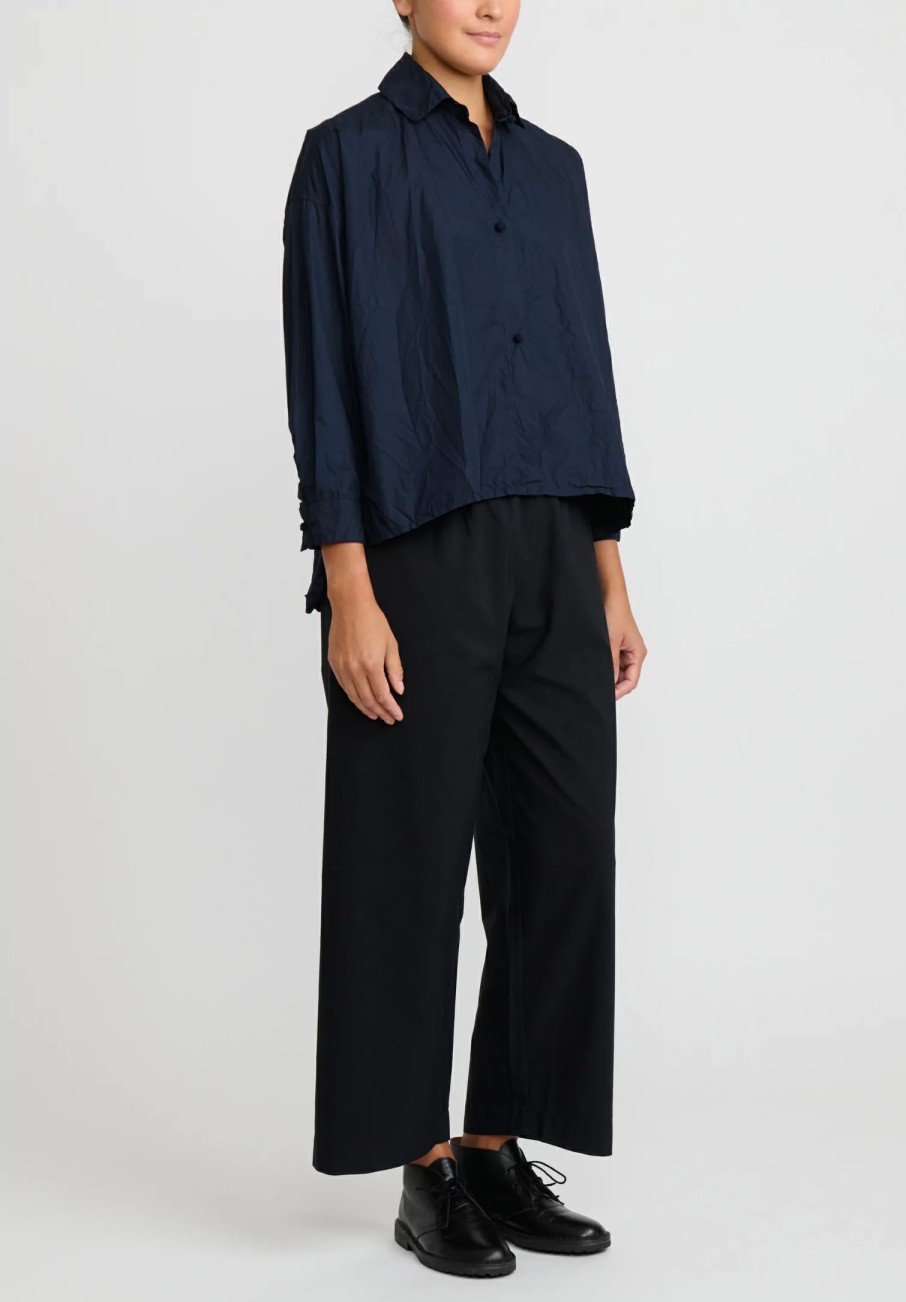 Daniela Gregis Pants | Cotton Pigiama Fondo Stretto Pants In Nero Black