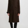 Rundholz Coats & Dusters | Virgin Wool Small Check Coat In Kaffe Brown & Black