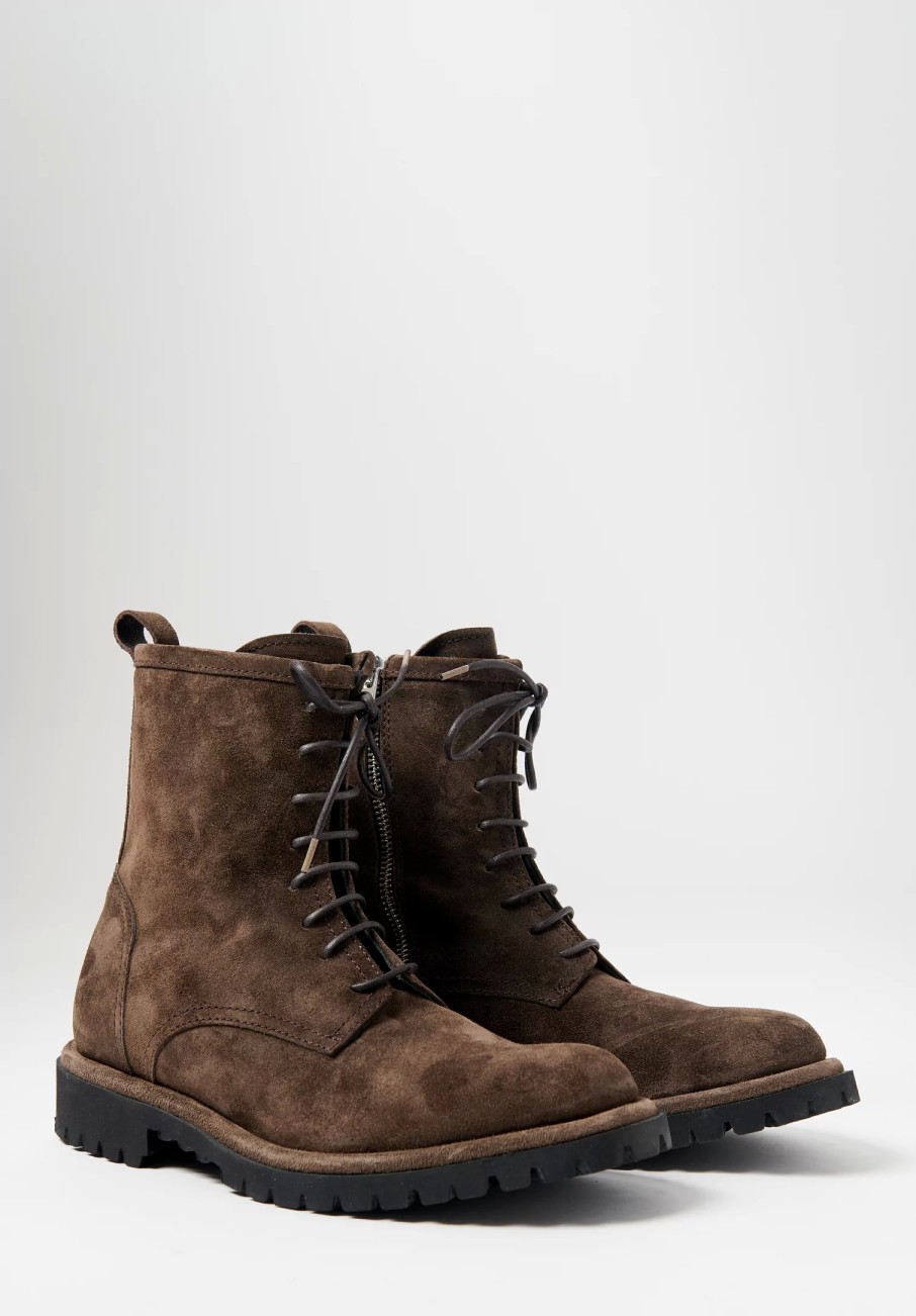 Officine Creative Boots | Suede Spectacular Jefferson High Ankle Boot In Muschio Brown