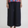 Daniela Gregis Pants | Linen Wide Leg Pigiama Pants In Navy Blue