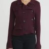 Rundholz Jackets | Cashmere Cropped Asymmetric Knit Jacket In Umbra Red