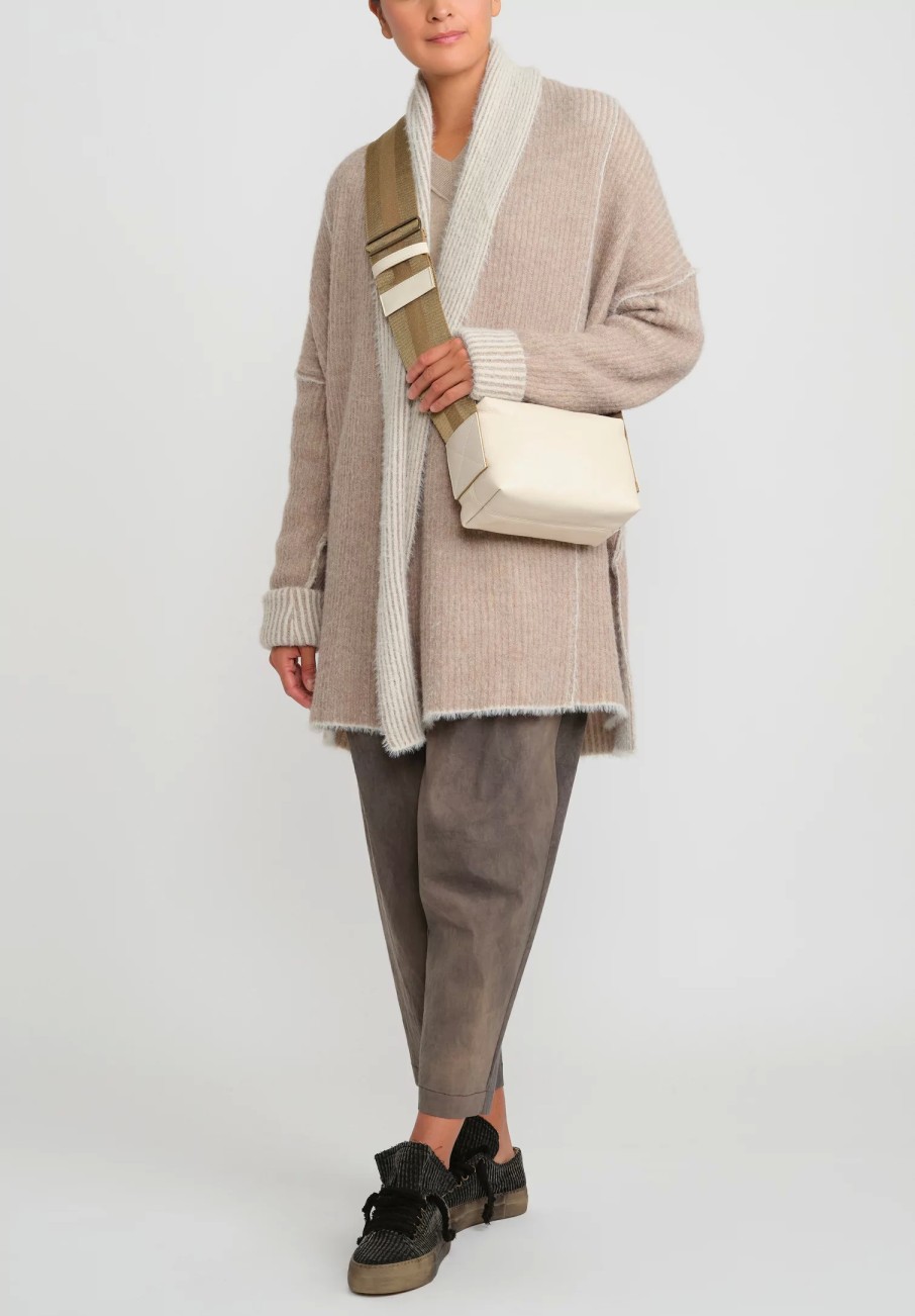 Uma Wang Knitwear | Shawl Collar Over Cardigan In Natural/White