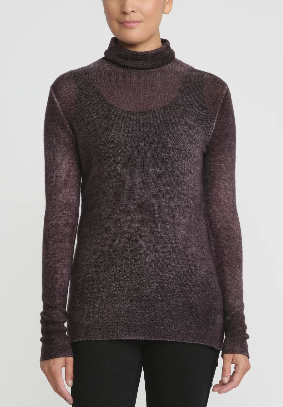 Avant Toi Knitwear | Cashmere Garza Turtleneck Sweater In Nero Seppia Brown