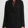 Masnada Jackets | Cotton & Wool Double-Breasted Jacket In Black