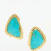 Greig Porter Earrings | 18K, Large Kingman Turquoise Posts