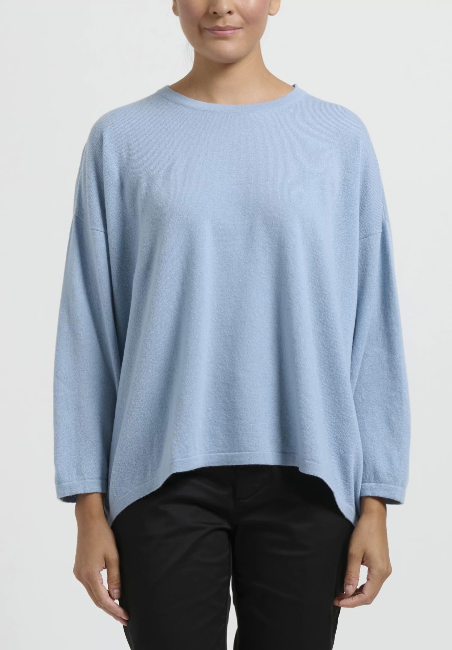 Hania New York Knitwear | Short Sasha Sweater In Woad Blue