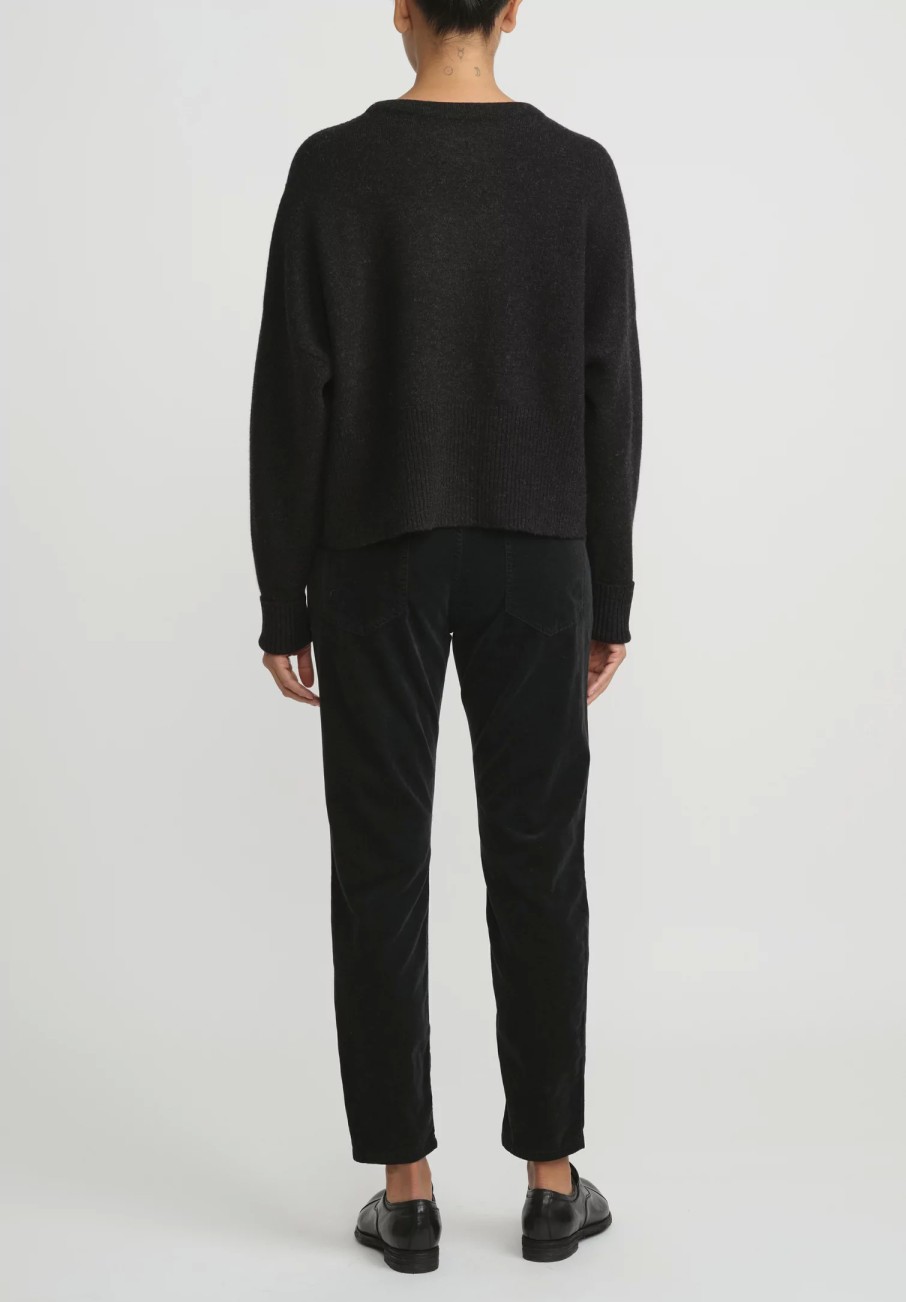 Lauren Manoogian Knitwear | Wool And Baby Alpaca Crewneck Sweater In Black Melange