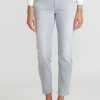 Closed Denim | Organic Cotton Baker Cropped Jeans With Embroidery In Light Grey