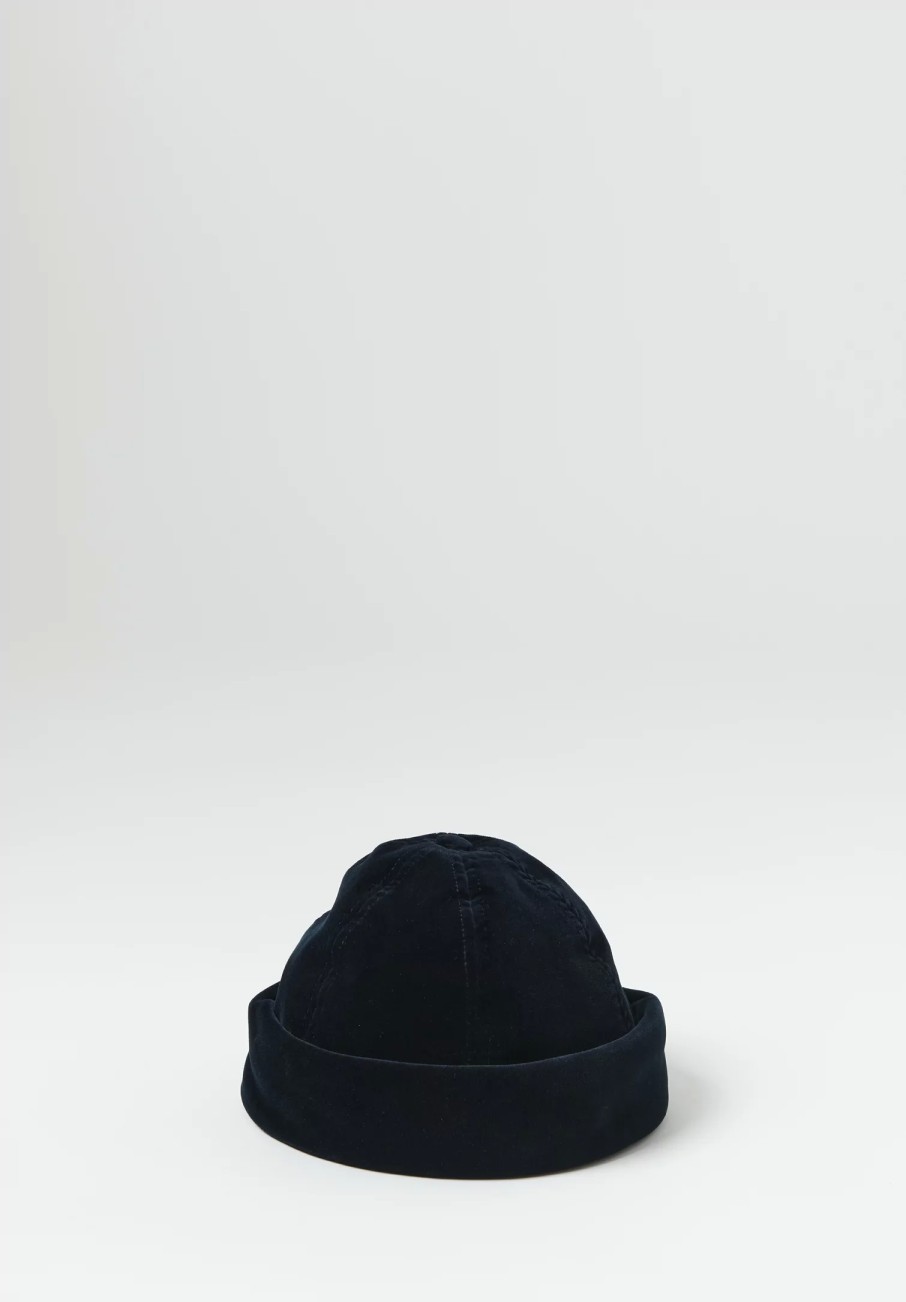 Jil Sander+ Hats | Cotton Velvet Dome Hat In Dark Blue