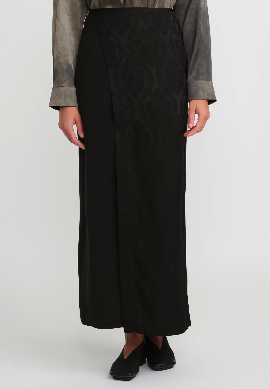 Uma Wang Skirts | Jacquard Panel Gino Skirt In Black