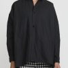 Daniela Gregis Shirts & Blouses | Washed Cotton Uomo Larghissima Corta Rosella Shirt In Nero Black