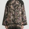 By Walid One Of A Kind | Antique Silk Piano Shawl Jackie Jacket In Black & Peach