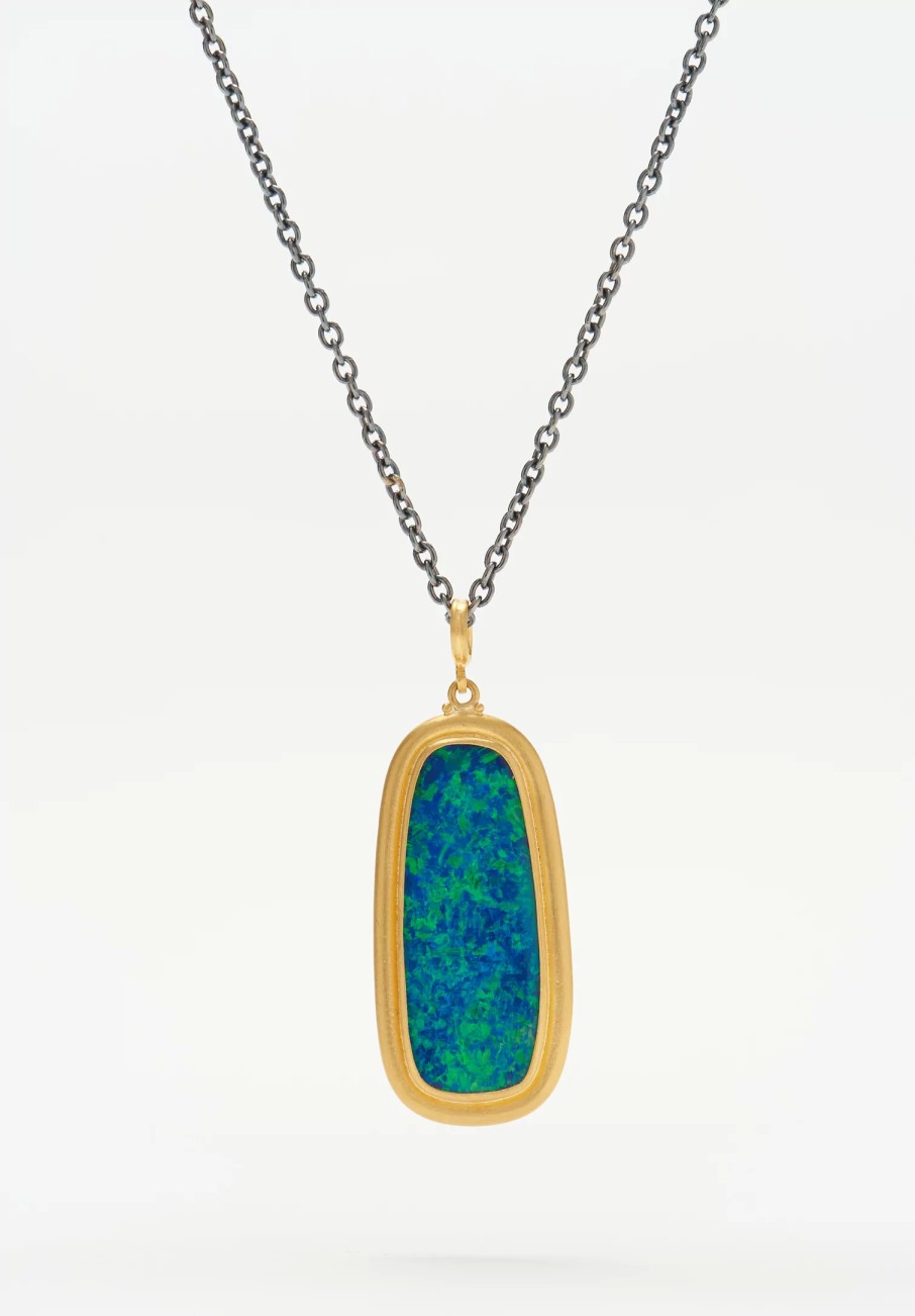 Lika Behar Pendants | 24K, Australian Opal Ocean Pendant