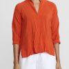 Daniela Gregis Shirts & Blouses | Washed Silk Pepe Kora Shirt In Orange