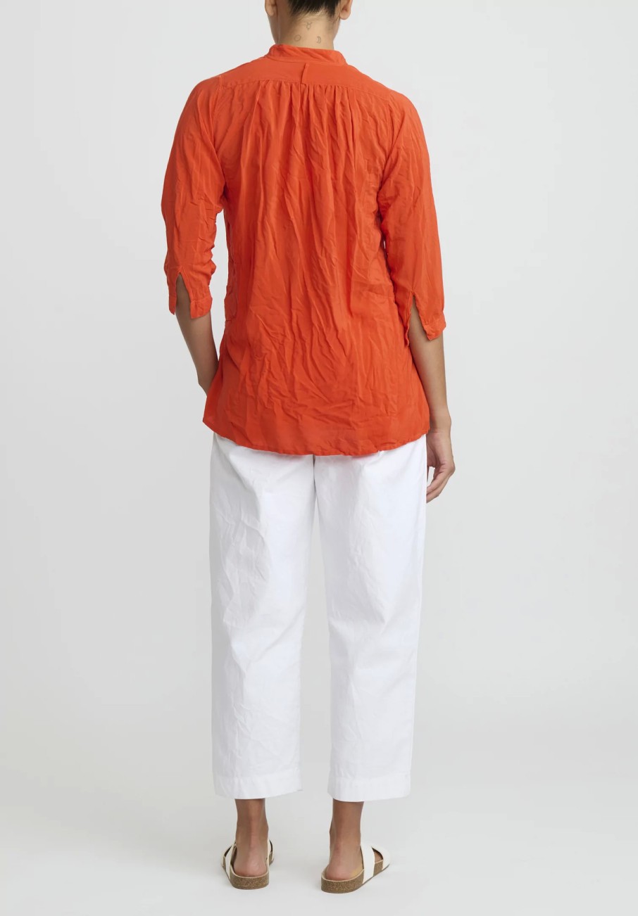 Daniela Gregis Shirts & Blouses | Washed Silk Pepe Kora Shirt In Orange