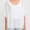 Umit Unal Tops | Silk Loose Cap Sleeve Top In Off White