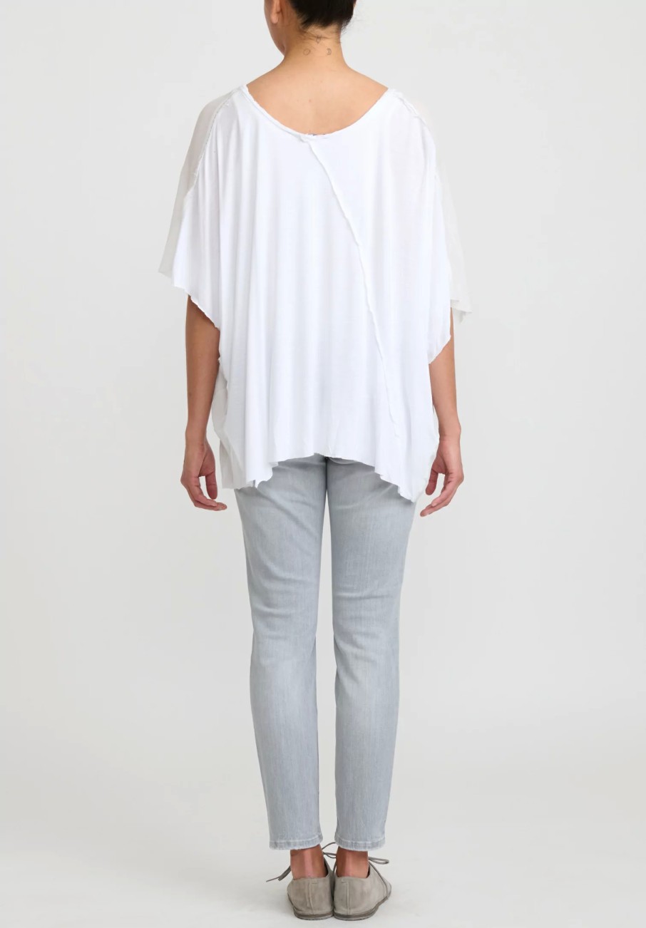 Umit Unal Tops | Silk Loose Cap Sleeve Top In Off White