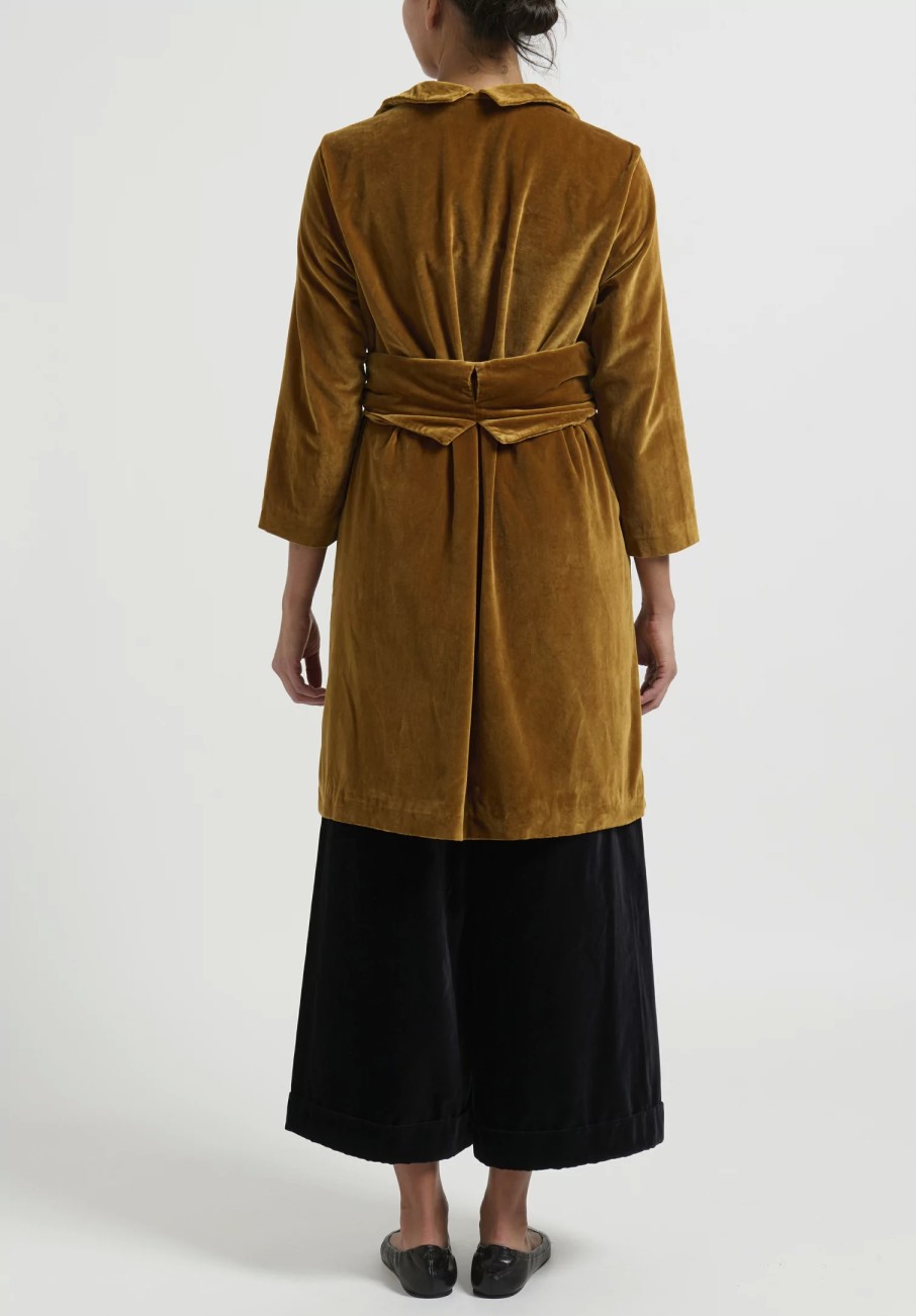 Daniela Gregis Coats & Dusters | Cotton Velvet Coat In Cannella Brown