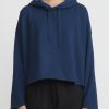 Album di Famiglia Tops | Cotton Short Hc Hooded Top In Navy Blue