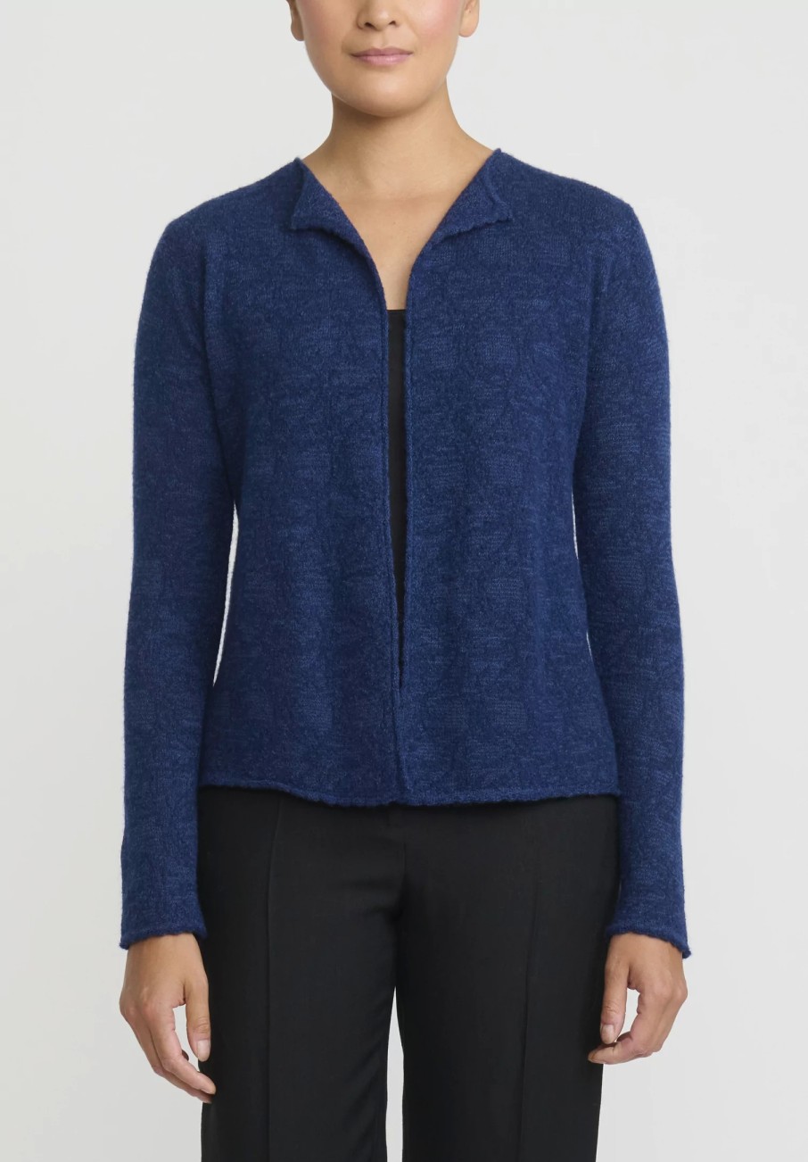 Lainey Keogh Knitwear | Lightweight Cardigan In Sapphire & Navy Blue