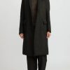 Masnada Coats & Dusters | Padded ''Sen'' Coat In Moss Green & Black Check