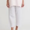 Shi Cashmere Pants | Shi Cropped Linen Pants In White