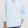 Bergfabel Shirts & Blouses | Washed Cotton Poplin Overshirt In Light Blue