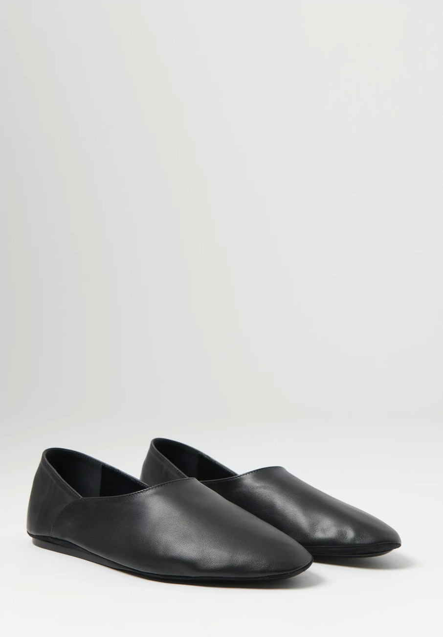 Jil Sander Shoes | Leather Flat Ballet Slippers In Black