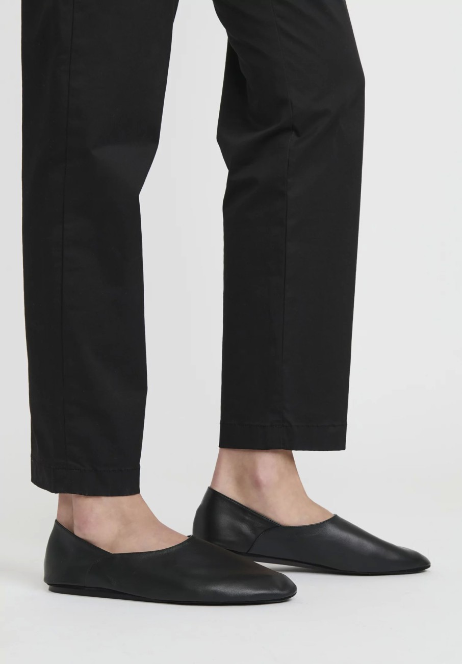 Jil Sander Shoes | Leather Flat Ballet Slippers In Black