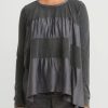 Uma Wang Tops | Stretch Cotton Tessa Flared Top In Dark Grey