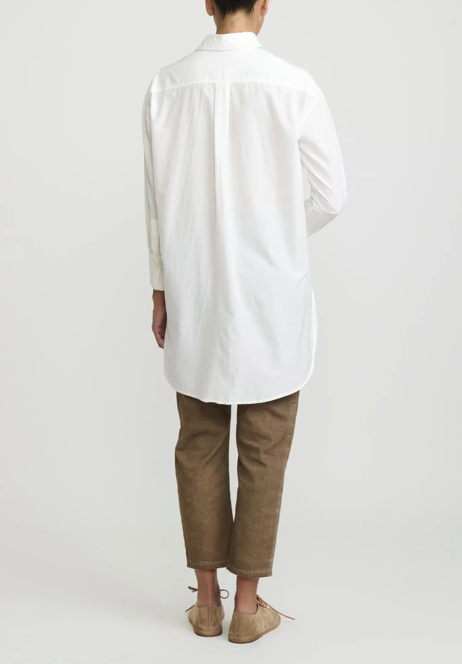 Umit Unal Shirts & Blouses | Cotton Long Asymmetric Side-Slit Shirt In Off White