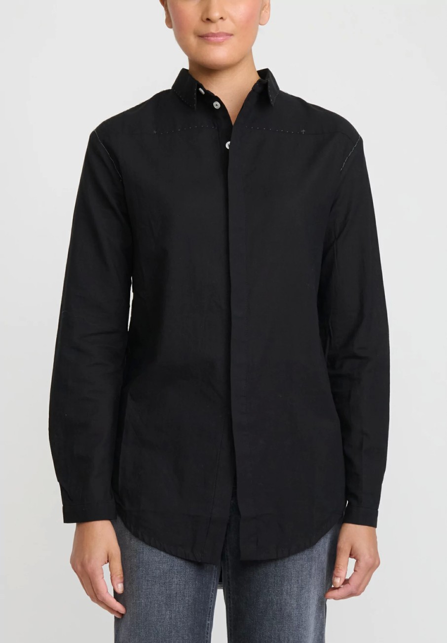 Umit Unal Shirts & Blouses | Lightweight Cotton Shirt In Black