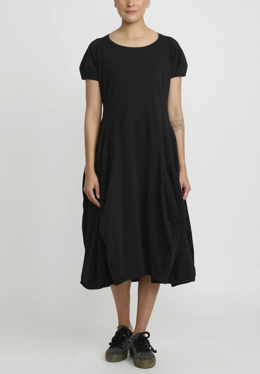 Rundholz Dresses | Cotton Tulip Dress With Pockets In Black